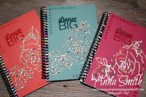 Decorated notebook handmade gift idea made with Stampin' Up! Rose Garden thinlits and Enjoy the Little Things stamp set