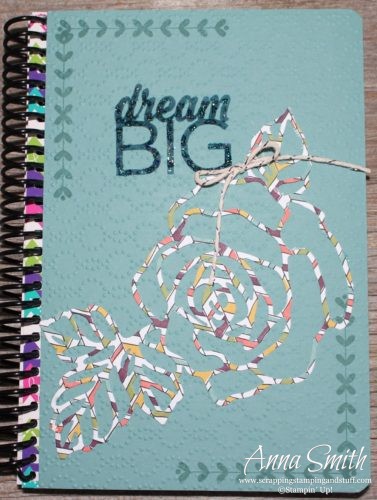 Decorated notebook handmade gift idea made with Stampin' Up! Rose Garden thinlits and Enjoy the Little Things stamp set