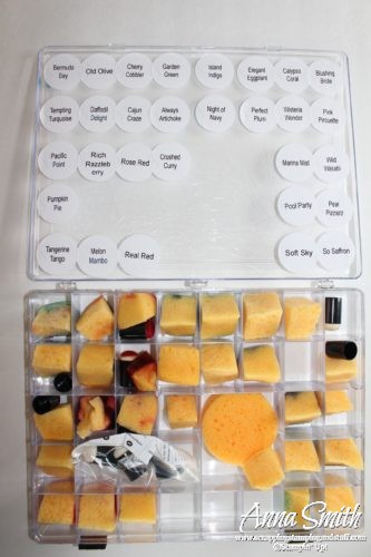 Best way to organize stamping sponges and daubers!