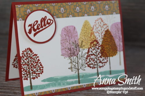 A Totally Trees Fall Card also uses Stampin' Up! Jar of Love stamp set