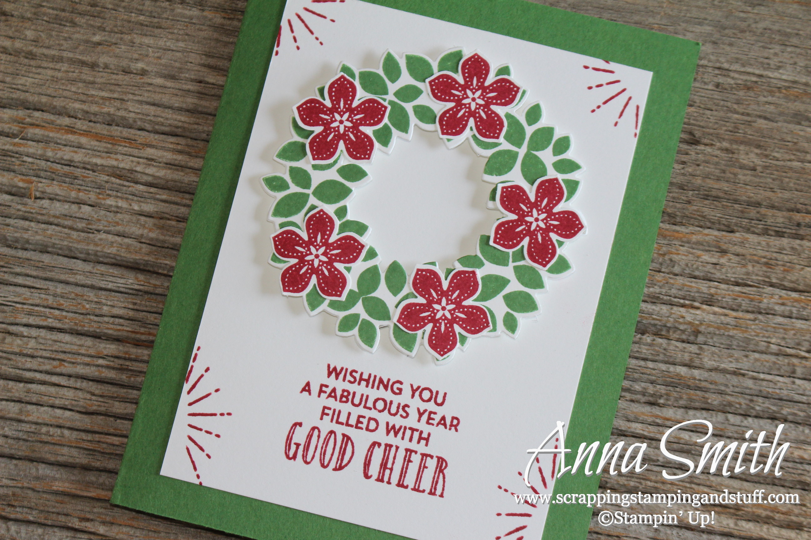 A Christmas Poinsettia Wreath Card