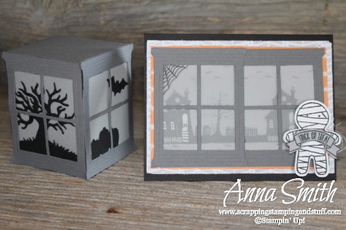 Stampin' Up! Spooky Fun and Halloween Scenes Card and 3D Paper Lantern Tutorial, with cookie cutter punch skeleton!