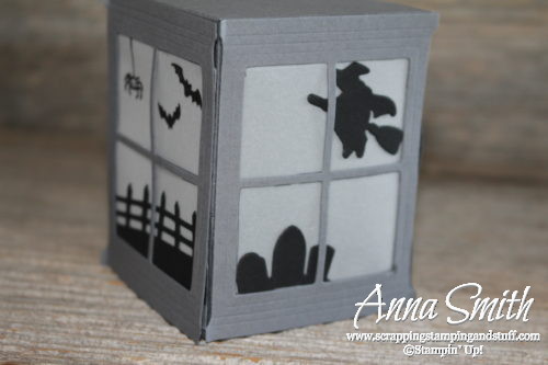 Stampin' Up! Spooky Fun and Halloween Scenes Card and 3D Paper Lantern Tutorial, with cookie cutter punch skeleton!