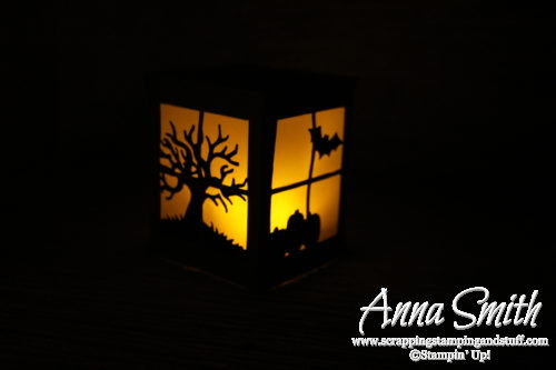 Stampin' Up! Spooky Fun and Halloween Scenes Card and 3D Paper Lantern Tutorial, with cookie cutter punch skeleton!