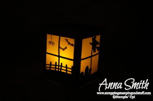 Stampin' Up! Spooky Fun and Halloween Scenes Card and 3D Paper Lantern Tutorial, with cookie cutter punch skeleton!