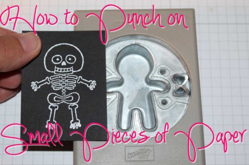 Tip for how to punch on small pieces of paper, also a paper saving tip. Shown with the Stampin' Up! Cookie Cutter Builder Punch.