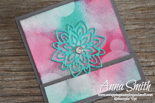 Beautiful Bokeh Card and Post It Note Cover using Stampin' Up! Flourish Thinlits Dies