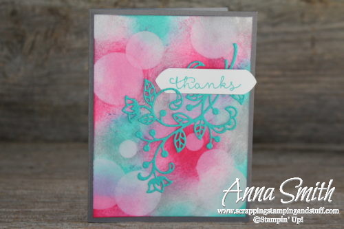 Beautiful Bokeh Card and Post It Note Cover using Stampin' Up! Flourish Thinlits Dies