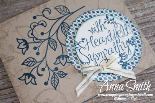 Lovely sympathy card made with Stampin' Up! Flourishing Phrases, Timeless Textures, and Heartfelt Sympathy stamp sets
