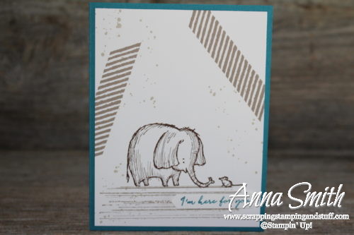 Thinking of you elephant and mouse card made with the adorable Stampin' Up! Love You Lots Hostess stamp set and Gorgeous Grunge