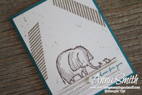 Thinking of you elephant and mouse card made with the adorable Stampin' Up! Love You Lots Hostess stamp set and Gorgeous Grunge