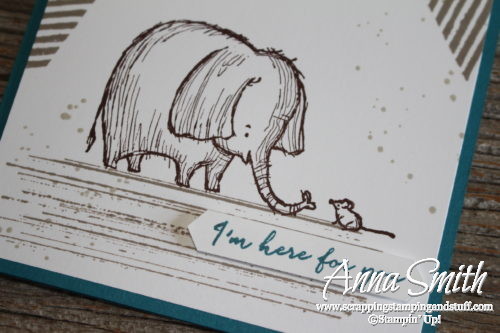 Thinking of you elephant and mouse card made with the adorable Stampin' Up! Love You Lots Hostess stamp set and Gorgeous Grunge