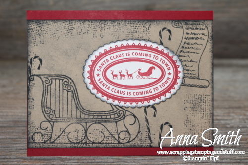 Rustic Old Fashioned Santa's Sleigh Christmas Card using Greetings From Santa and Holly Jolly Layers stamp sets