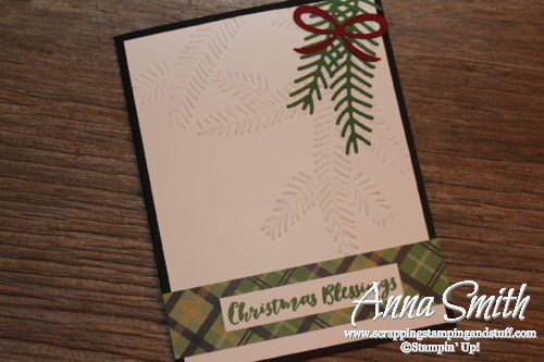 Christmas Pines Christmas Card with Warmth & Cheer designer paper