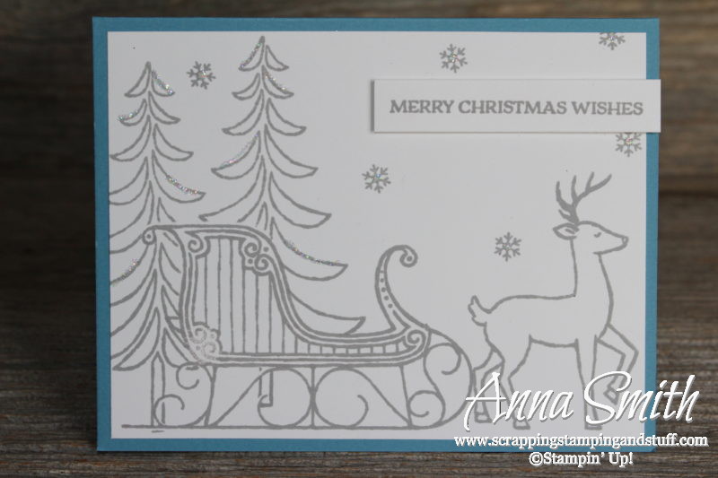 Santa's Sleigh Christmas card using masking technique