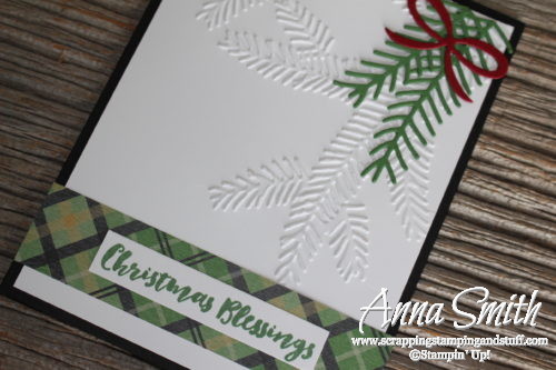 Christmas Pines Christmas Card with Warmth & Cheer designer paper