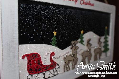 DIY gift idea - beautiful Stampin' Up! Santa's Sleigh decorated chalkboard sign that I received as a gift!