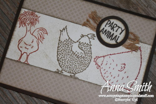 Adorable party animal chicken card made with the Hey, Chick Sale-a-bration reward stamp set and Balloon Builders