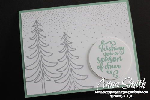 A simple snowy Christmas card made with the Stampin' Up! Santa's Sleigh , Wonderful Year, and Jar of Cheer stamp sets