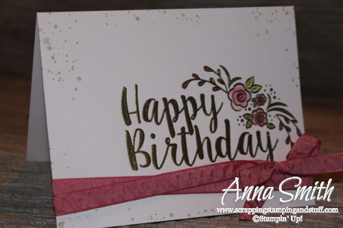 Pretty gold embossed birthday card using the Stampin' Up! Big on Birthdays stamp set