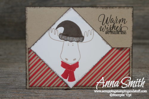 Merry Christ-moose card made with Stampin' Up! Jolly Friends and Tin of Tags stamp sets