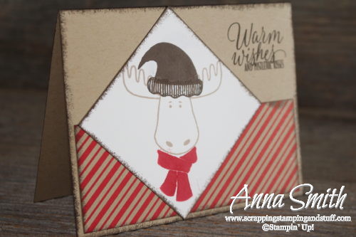 Merry Christ-moose card made with Stampin' Up! Jolly Friends and Tin of Tags stamp sets