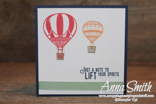 Hot air balloon desk organizer gift set made with Stampin' Up! Lift Me Up stamp set, Up & Away thinlits, and Carried Away designer paper