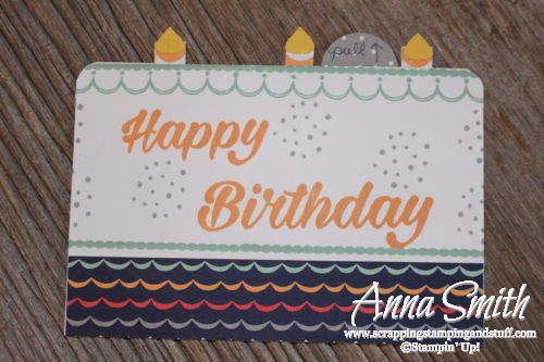 Pop up birthday cake card made with Stampin' Up! Birthday Bright stamp set - this month's free project kit and tutorial for stamp club members!