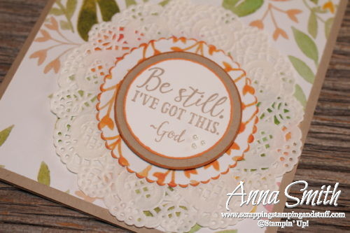 Pretty handmade thinking of you card made with Stampin' Up! Sending Thoughts stamp set and Fruit Stand designer paper