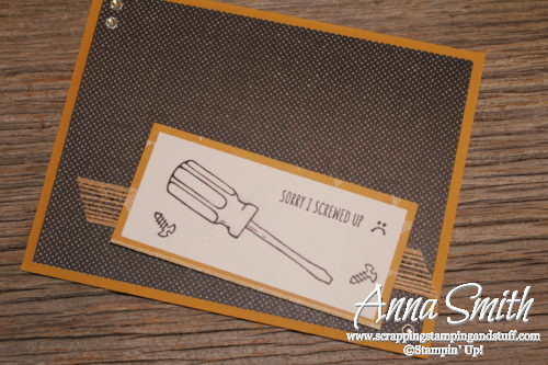 Stampin' Up! Nailed It Masculine Sorry Apology Card