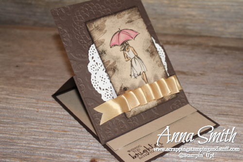 Online stamp club free project for March - Stampin' Up! Beautiful You thinking of you easel card