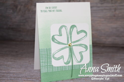 St. Patrick's Day card idea using Stampin' Up! Watercolor Words and Sprinkles of Life stamp sets