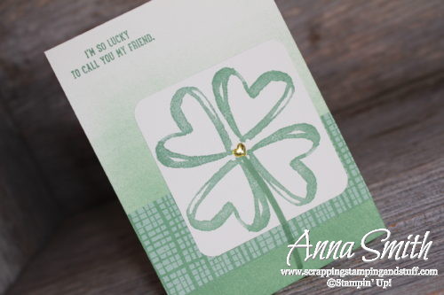 St. Patrick's Day card idea using Stampin' Up! Watercolor Words and Sprinkles of Life stamp sets