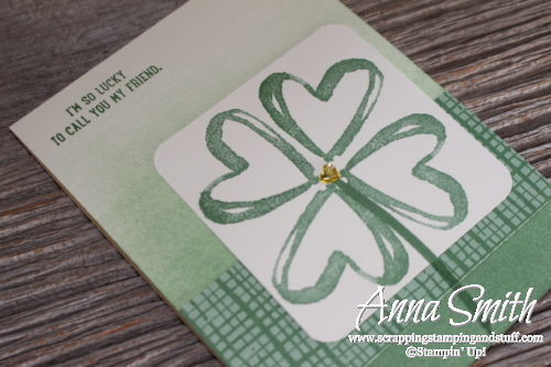 St. Patrick's Day card idea using Stampin' Up! Watercolor Words and Sprinkles of Life stamp sets