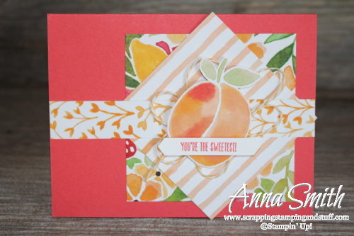 Stampin' Up! thank you card idea using the Fresh Fruit stamp set and Fruit Stand designer paper