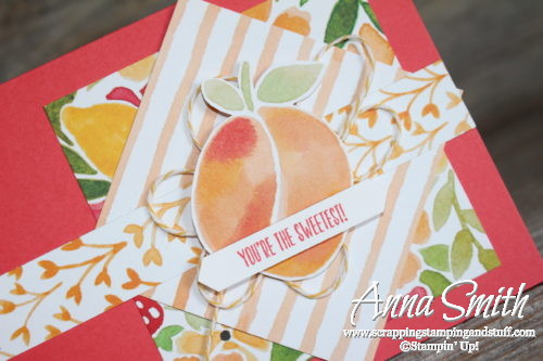 Stampin' Up! thank you card idea using the Fresh Fruit stamp set and Fruit Stand designer paper