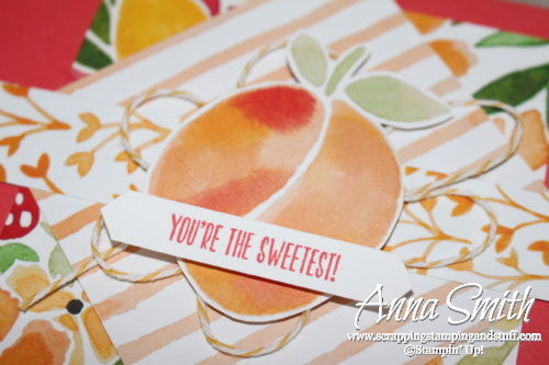 Stampin' Up! thank you card idea using the Fresh Fruit stamp set and Fruit Stand designer paper