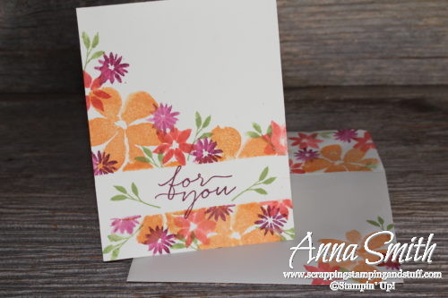 Clean and Simple Card Idea Using Spritz Stamping Technique and Blooms and Wishes Stamp Set