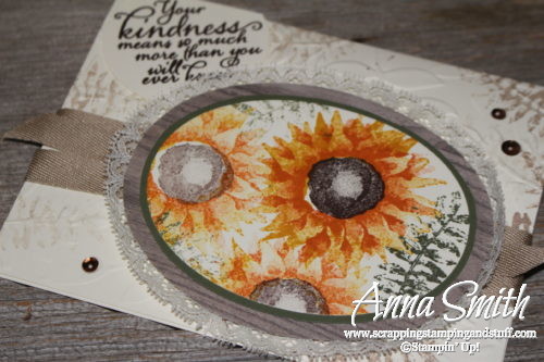 Stampin' Up! card idea - Painted Harvest fall sunflower friendship card 2018 Holiday Catalog