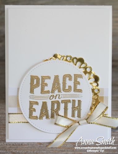 Day 5 of 7 Holiday Catalog Sneak Peeks! Clean and simple Stampin' Up! Christmas card idea - white and gold card using Carols of Christmas stamp set
