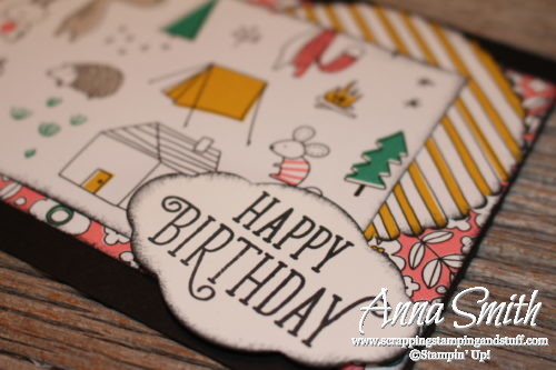 Happy birthday camping card idea using the Stampin' Up! Pick a Pattern designer series paper and Happy Birthday Gorgeous stamp set