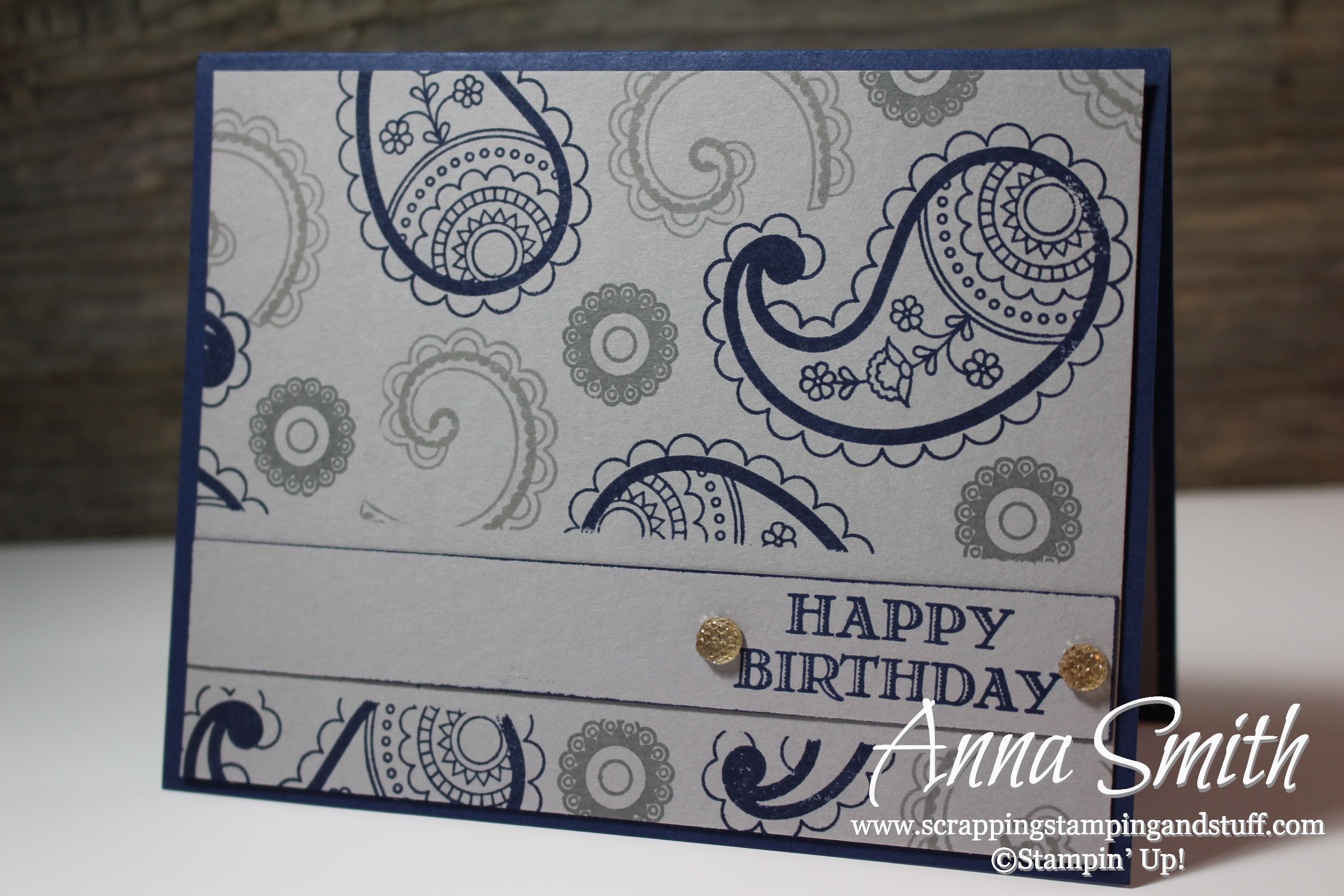 Paisleys & Posies Masculine Birthday Card