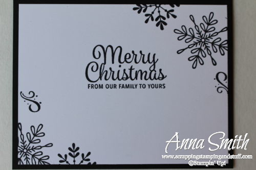 Stampin' Up! Snowflake Sentiments Black and White Christmas Card Idea from 2017 Holiday Catalog