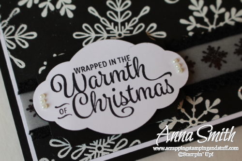 Stampin' Up! Snowflake Sentiments Black and White Christmas Card Idea from 2017 Holiday Catalog