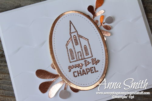 Clean and simple wedding card idea using the Stampin' Up! In the City stamp set. Going to the Chapel!