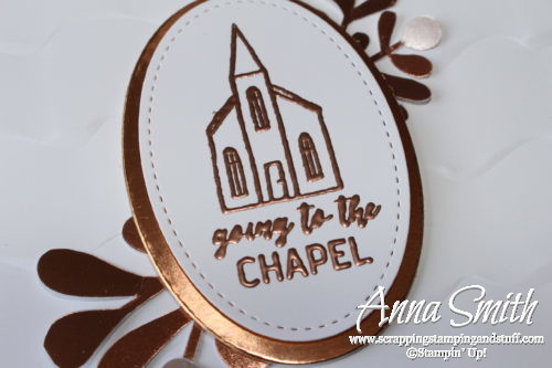 Clean and simple wedding card idea using the Stampin' Up! In the City stamp set. Going to the Chapel!