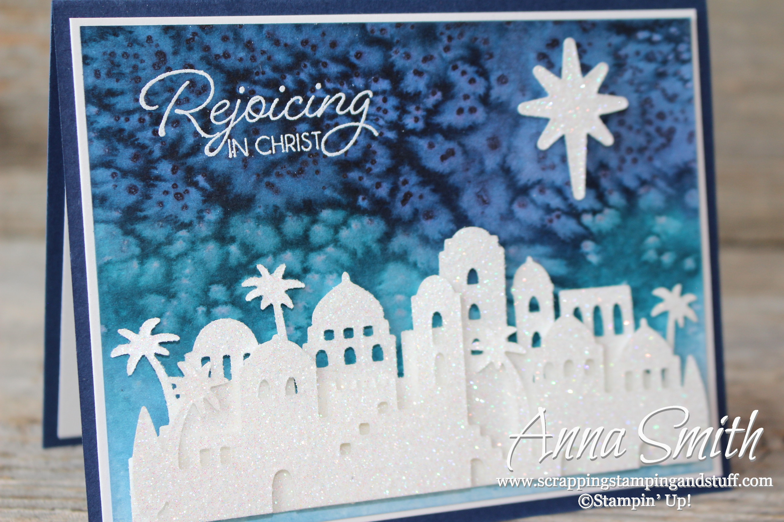 Beautiful Religious Christmas Card Idea with Bethlehem Edgelits