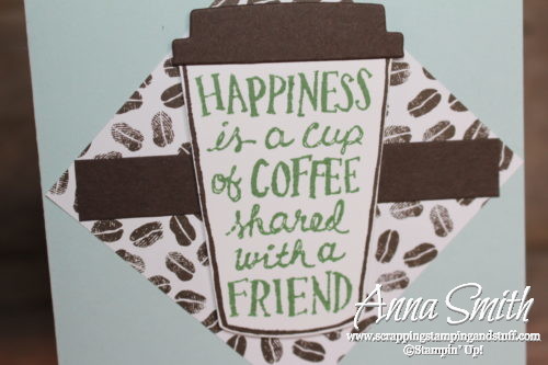 Cute friendship card idea made with the Stampin' Up! Coffee Cafe stamp set, Coffee Cups framelits, and Coffee Break designer paper!