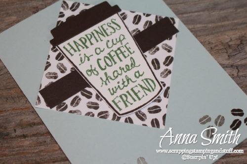 Cute friendship card idea made with the Stampin' Up! Coffee Cafe stamp set, Coffee Cups framelits, and Coffee Break designer paper!