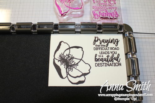 Using the Stamparatus stamping platform to make thinking of you cards featuring the Stampin' Up! Beautiful Promenade stamp set - a fantastic set for life's difficult situations.